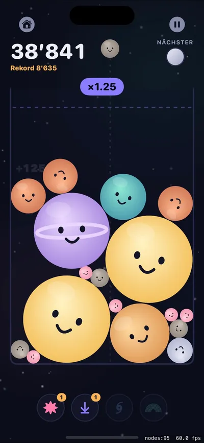 NOVA POP! portrait gameplay with one-thumb controls
